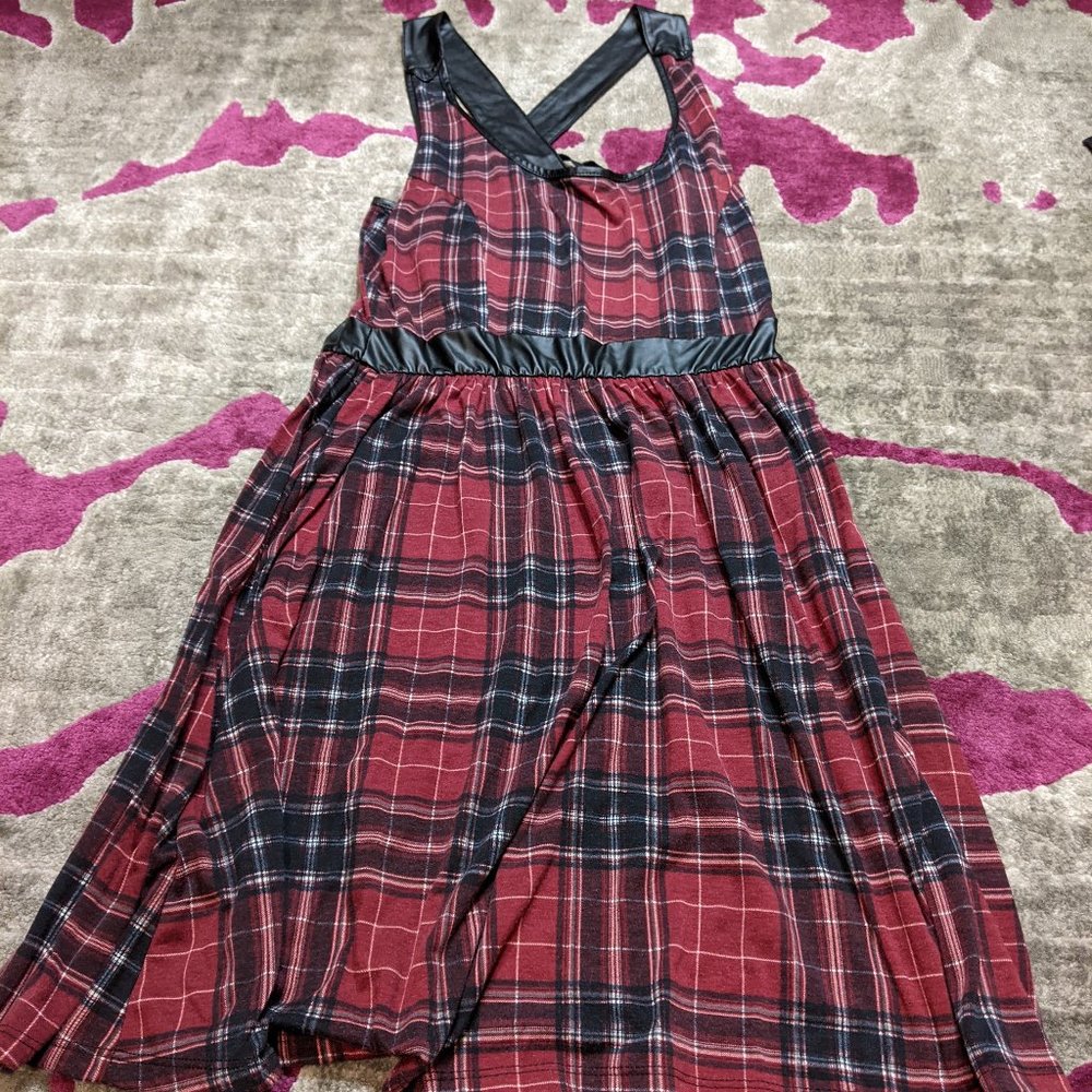 Midnight Hour Plaid Pleather Dress
